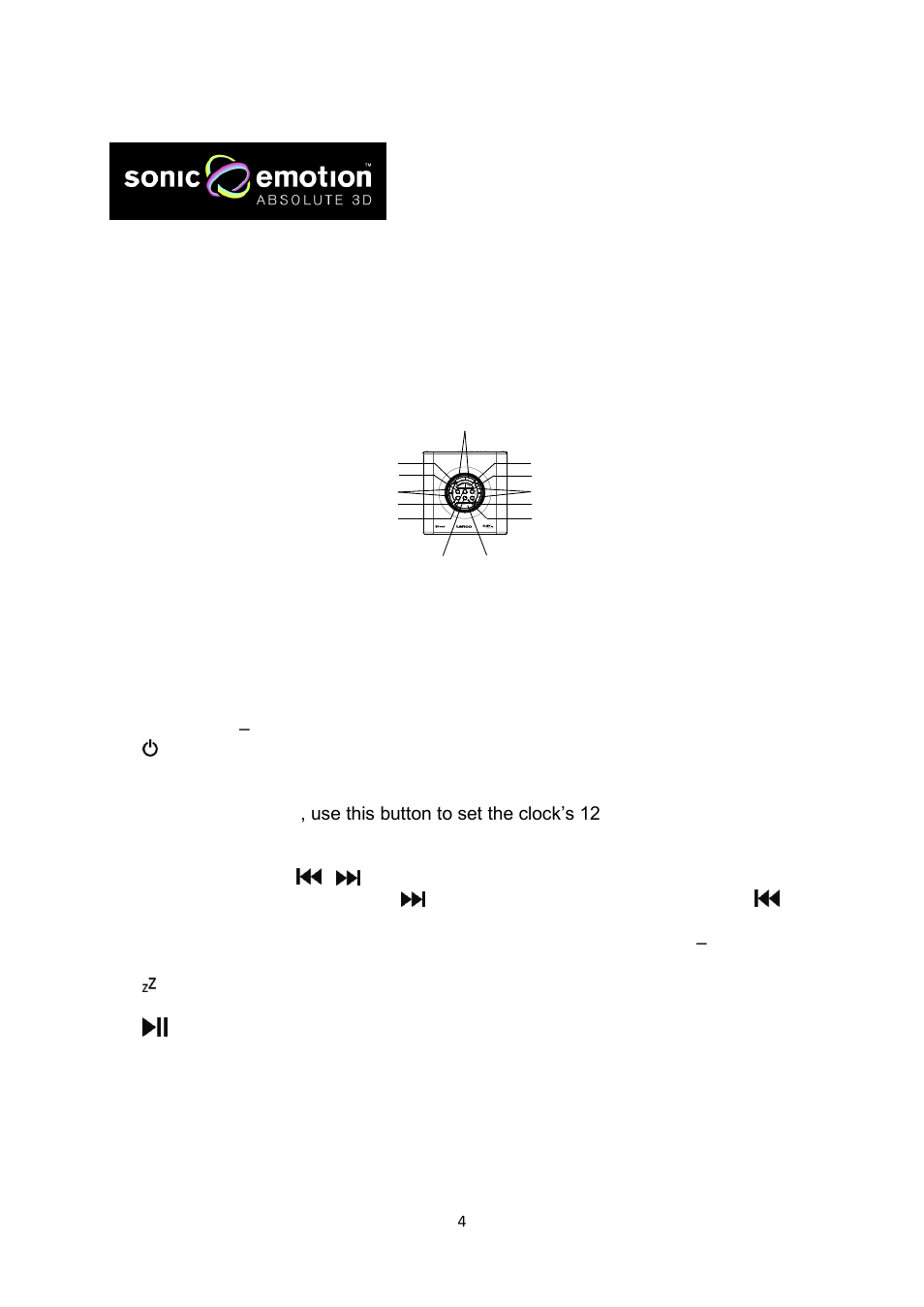 3d sound, Exploring the device, Top view | Lenco BTT-6 User Manual | Page 4 / 15