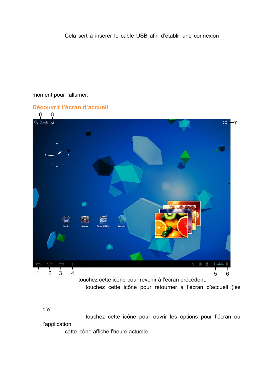 Découvrir l’écran d’accueil | Lenco CARTAB-920 User Manual | Page 109 / 171