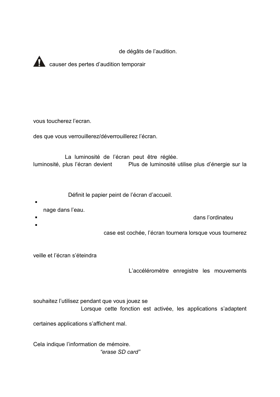 Appareil, son, Appareil, affichage, Appareil, stockage | Lenco CARTAB-920 User Manual | Page 117 / 171