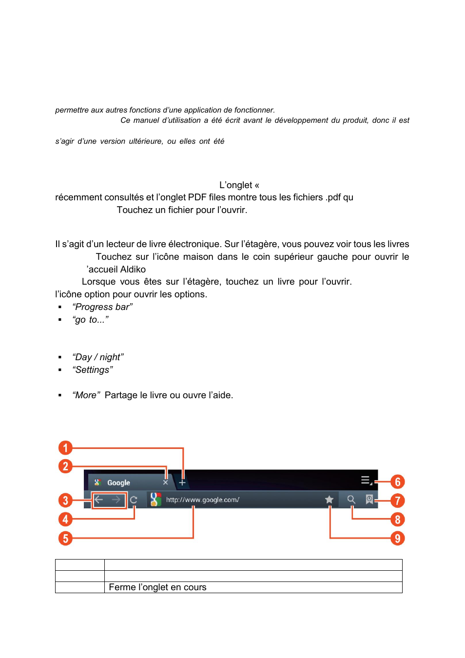 Applications préinstallées, Adobe reader, Aldiko | Navigateur | Lenco CARTAB-920 User Manual | Page 122 / 171