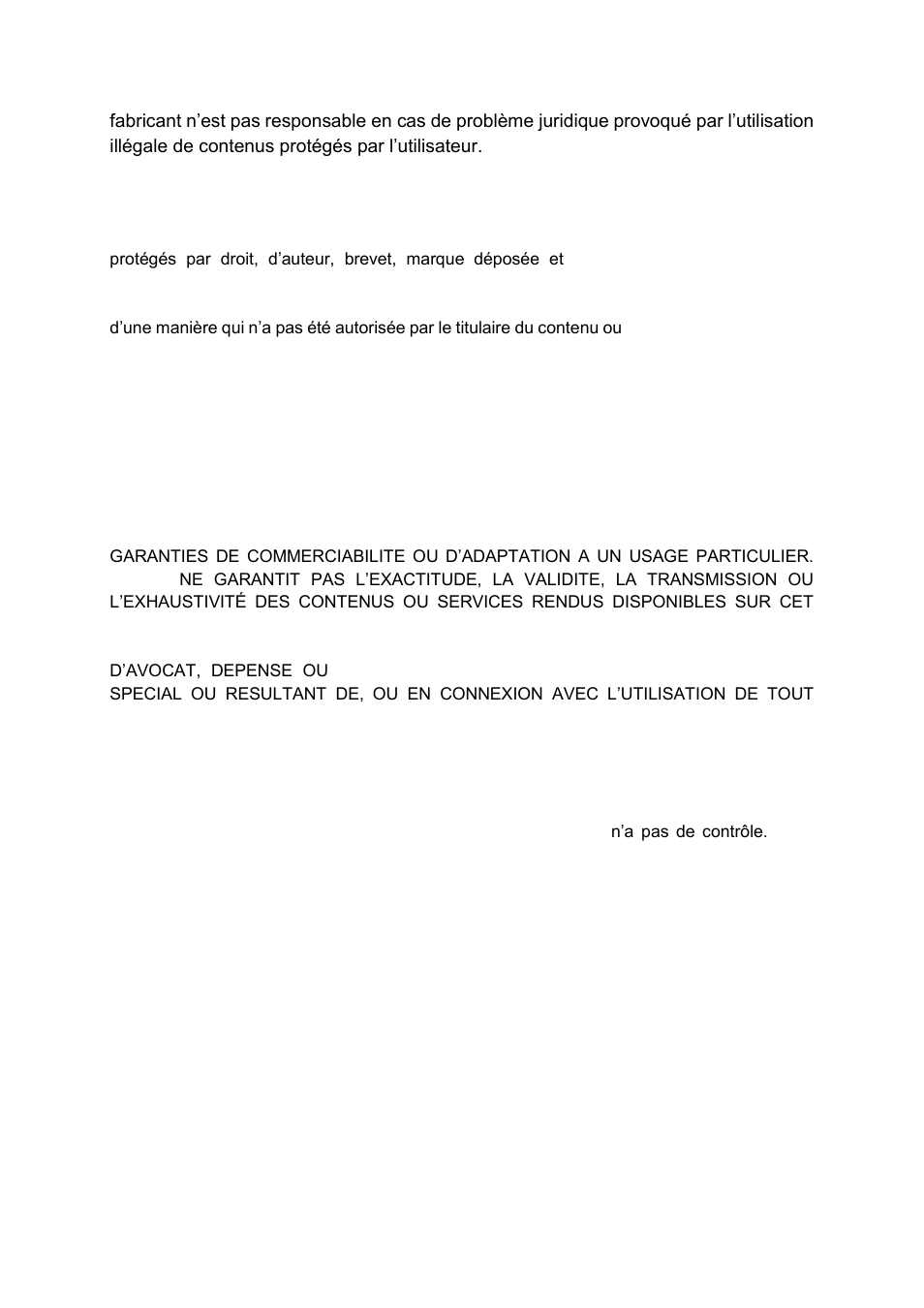 Dégagement de responsabilité | Lenco CARTAB-920 User Manual | Page 134 / 171
