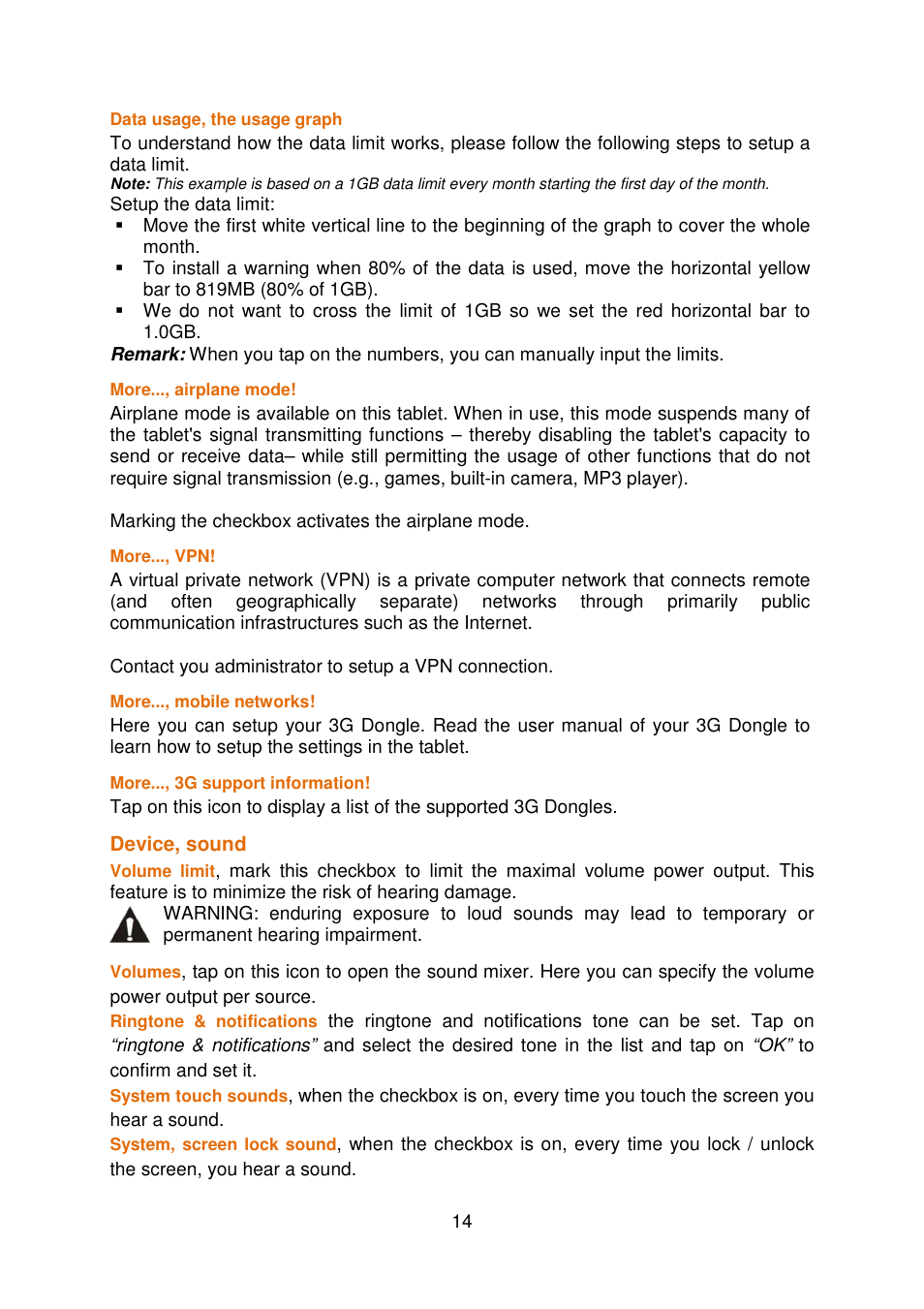 Lenco COOLTAB-70 User Manual | Page 14 / 34