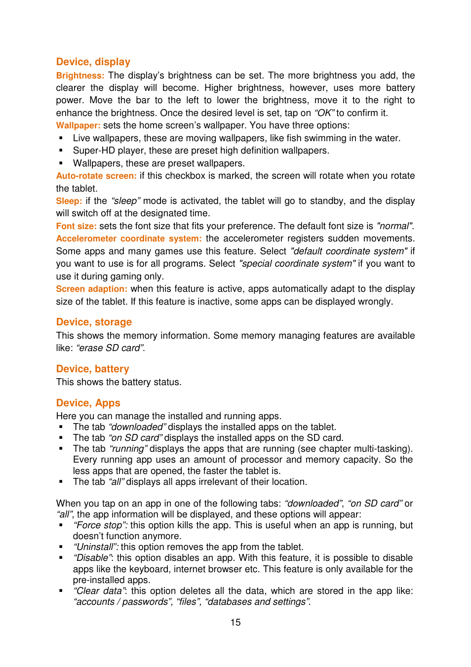 Lenco COOLTAB-70 User Manual | Page 15 / 34