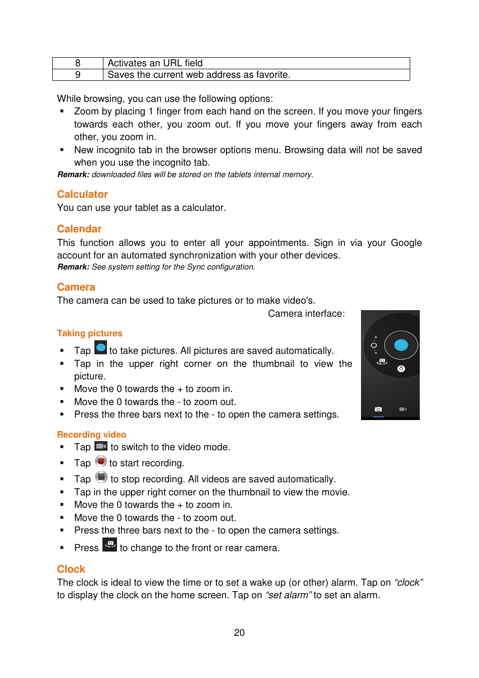 Lenco COOLTAB-70 User Manual | Page 20 / 34