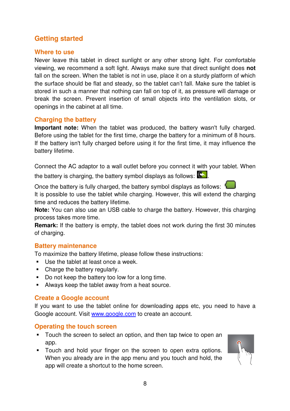 Lenco COOLTAB-70 User Manual | Page 8 / 34