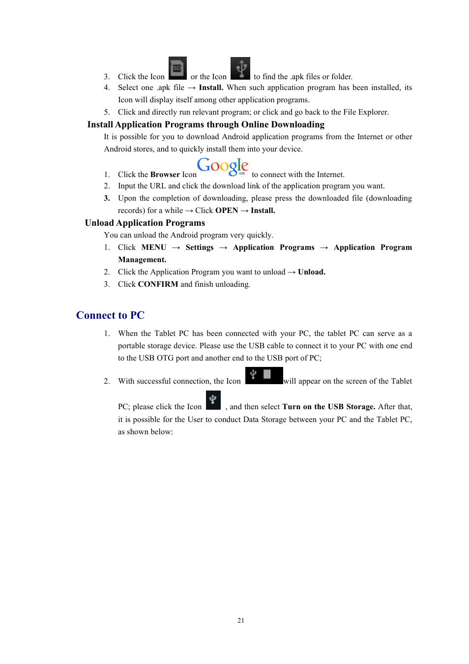 Connect to pc | Lenco Cooltab-74 User Manual | Page 21 / 25