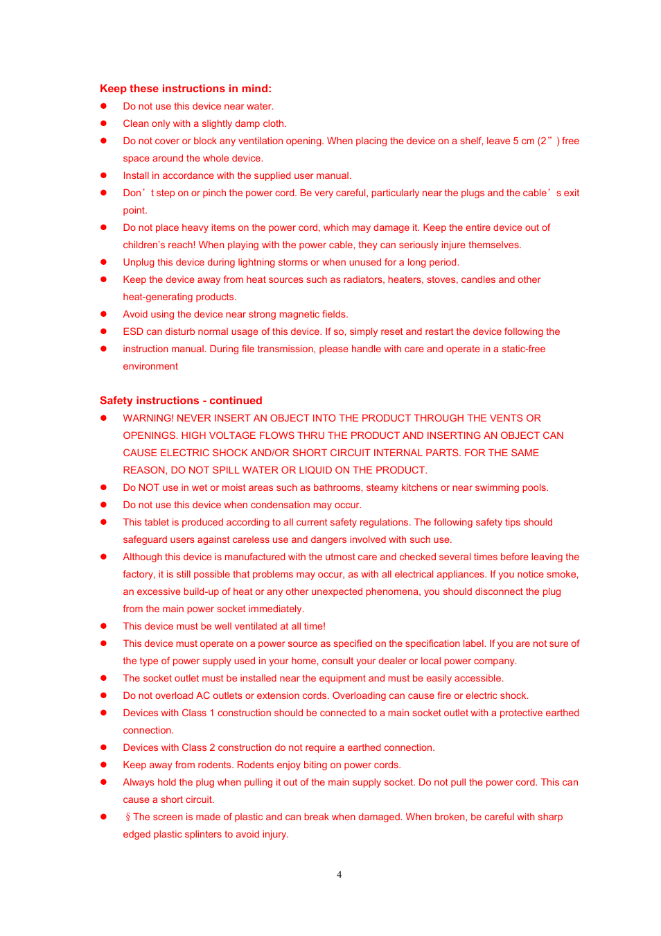 Lenco Cooltab-74 User Manual | Page 4 / 25