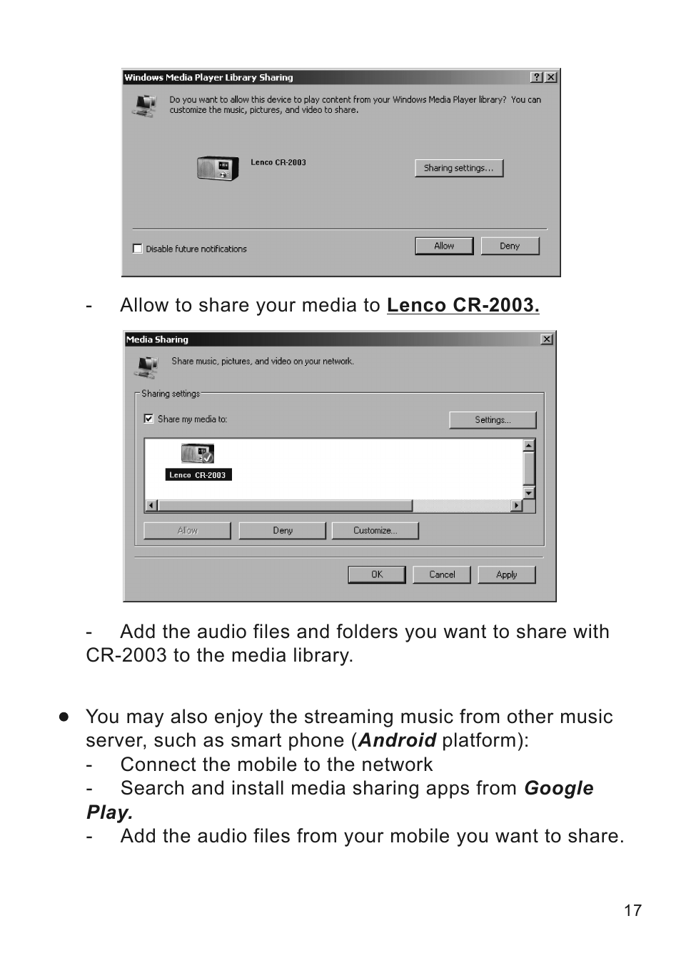 Lenco CR-2003 User Manual | Page 17 / 52