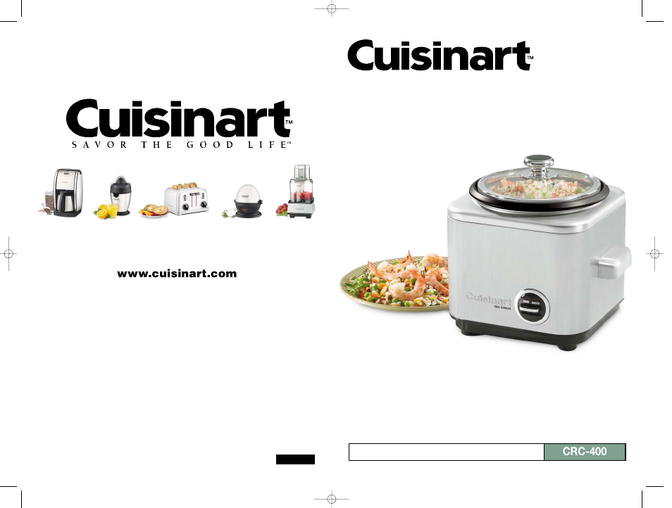 Rice cooker, Crc-400, Instruction and recipe booklet | Cuisinart CRC-400 User Manual | Page 20 / 20