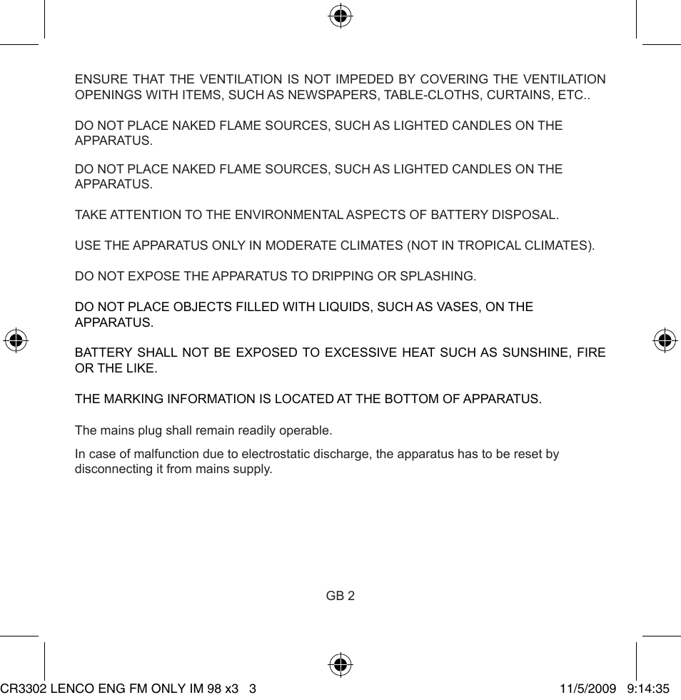 Lenco CR-3302 User Manual | Page 3 / 8