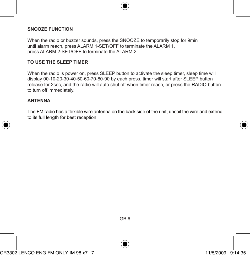 Lenco CR-3302 User Manual | Page 7 / 8