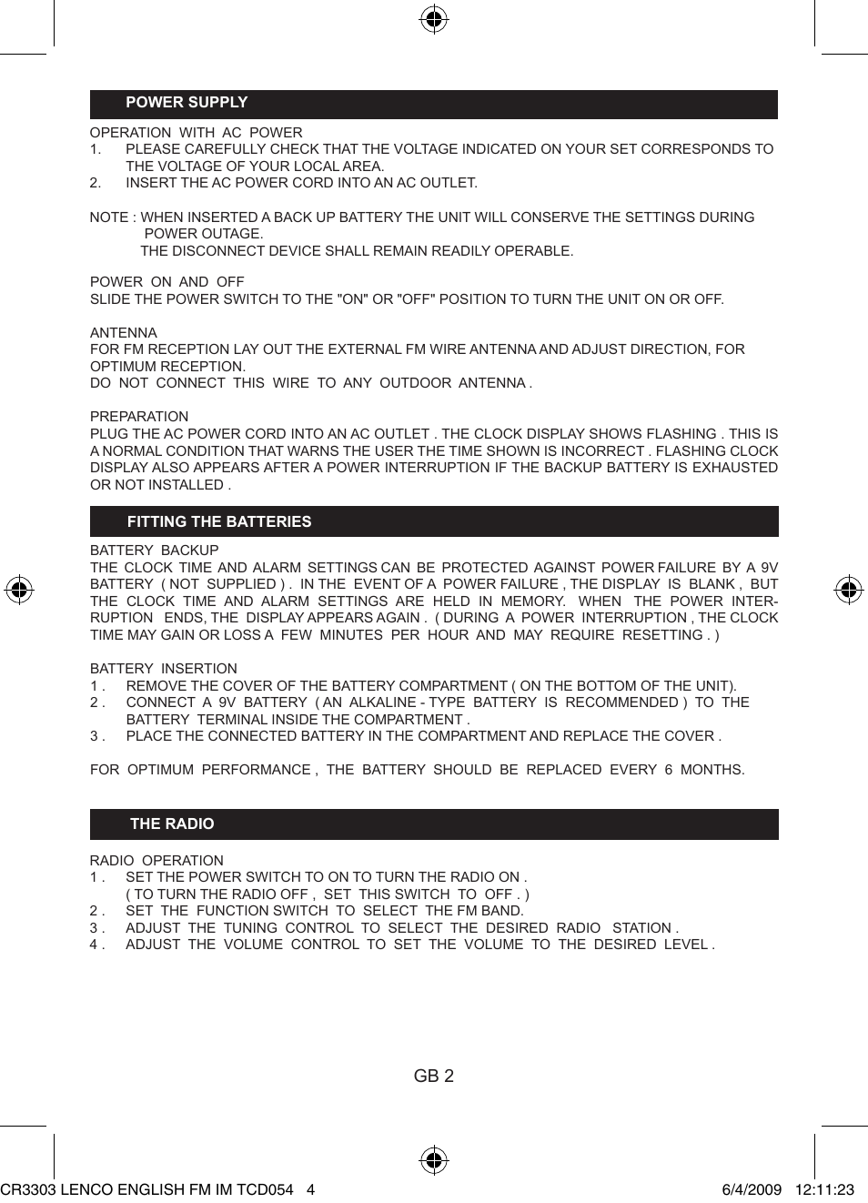 Gb 2 | Lenco CR-3303 User Manual | Page 4 / 8