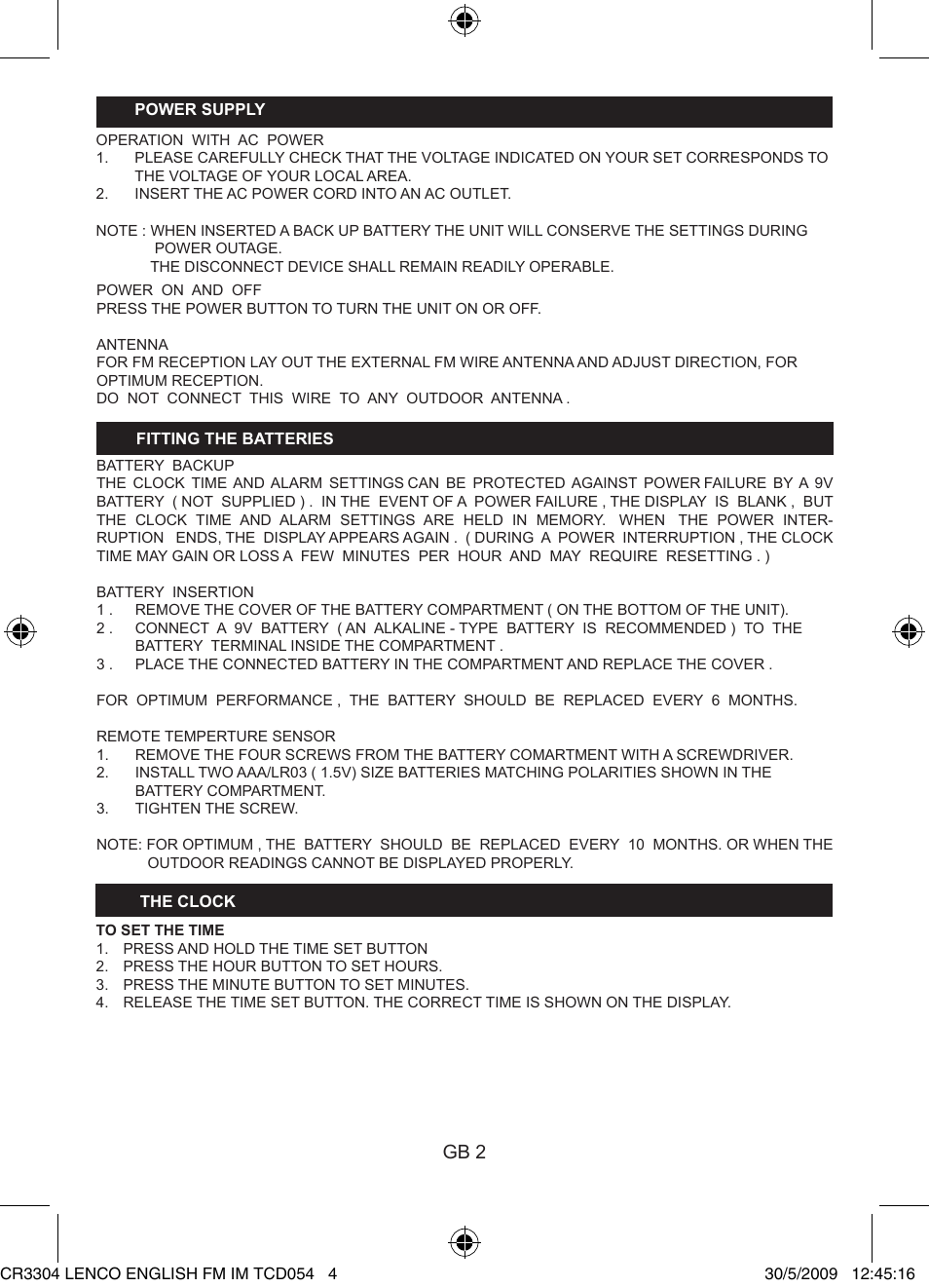 Gb 2 | Lenco CR-3304 User Manual | Page 4 / 8
