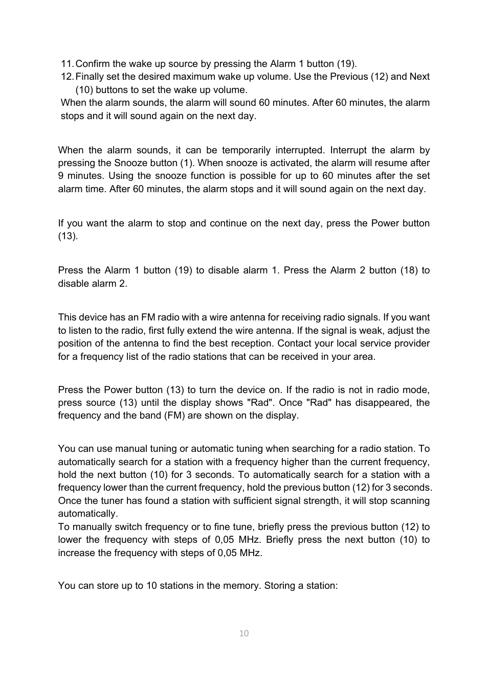 Lenco CR-3306 BT User Manual | Page 10 / 19