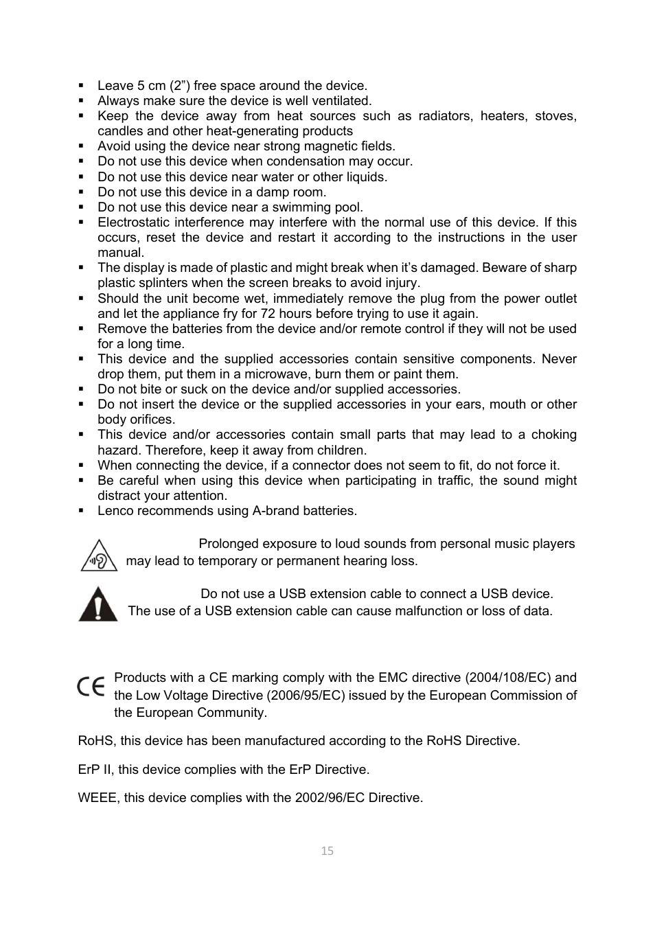 Lenco CR-3306 BT User Manual | Page 15 / 19