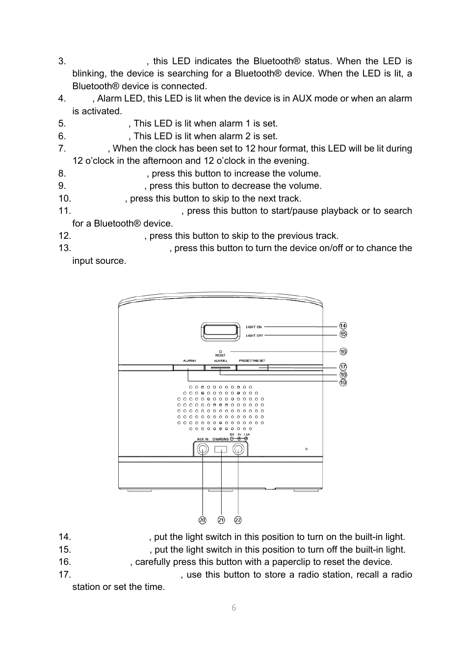 Lenco CR-3306 BT User Manual | Page 6 / 19
