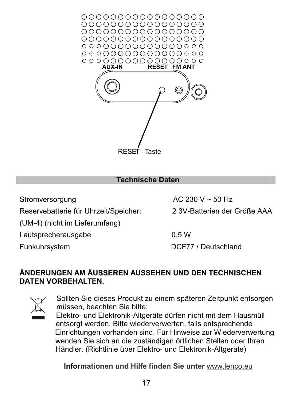 Lenco CR-335 User Manual | Page 34 / 86