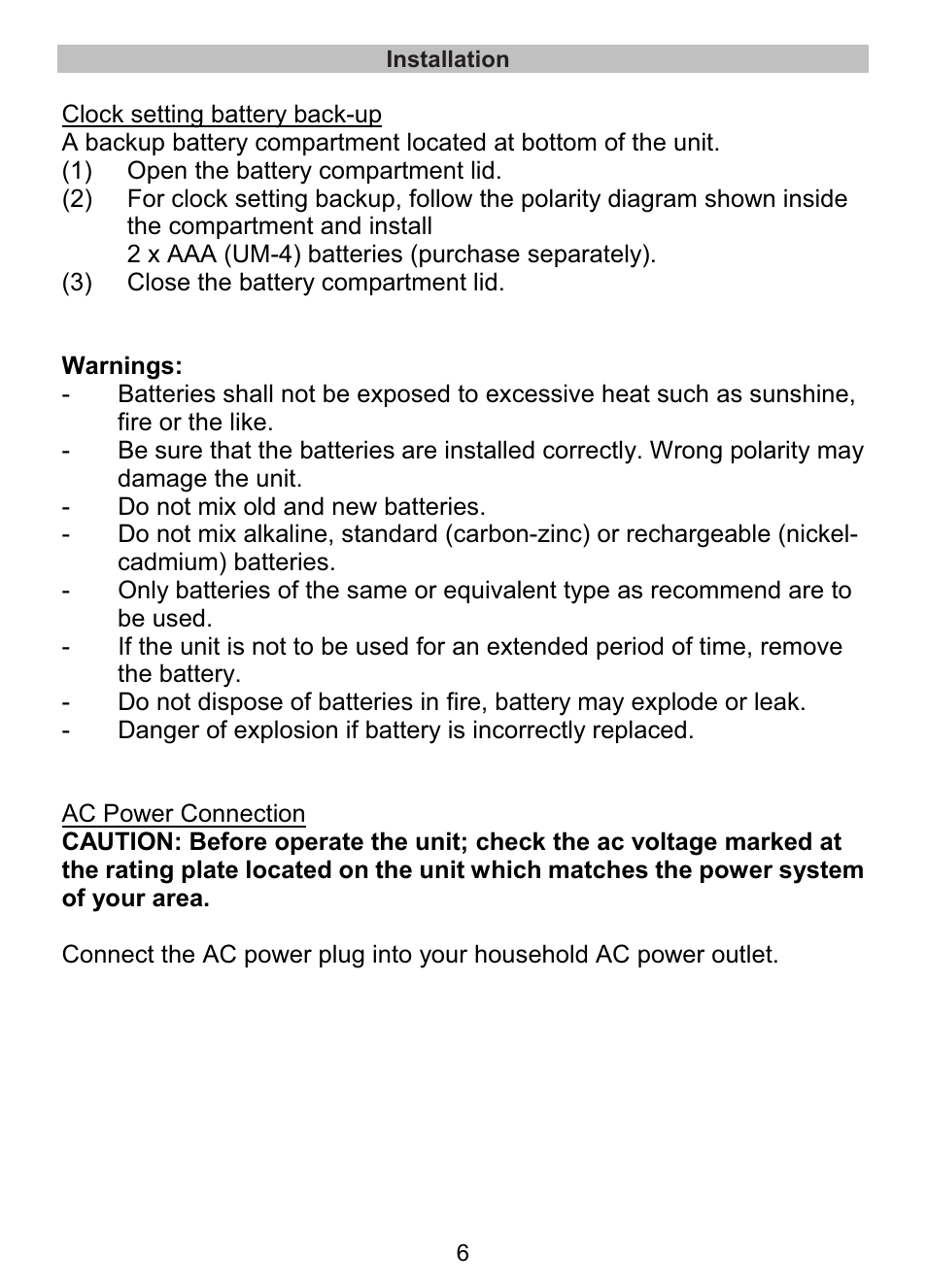 Lenco CR-335 User Manual | Page 6 / 86