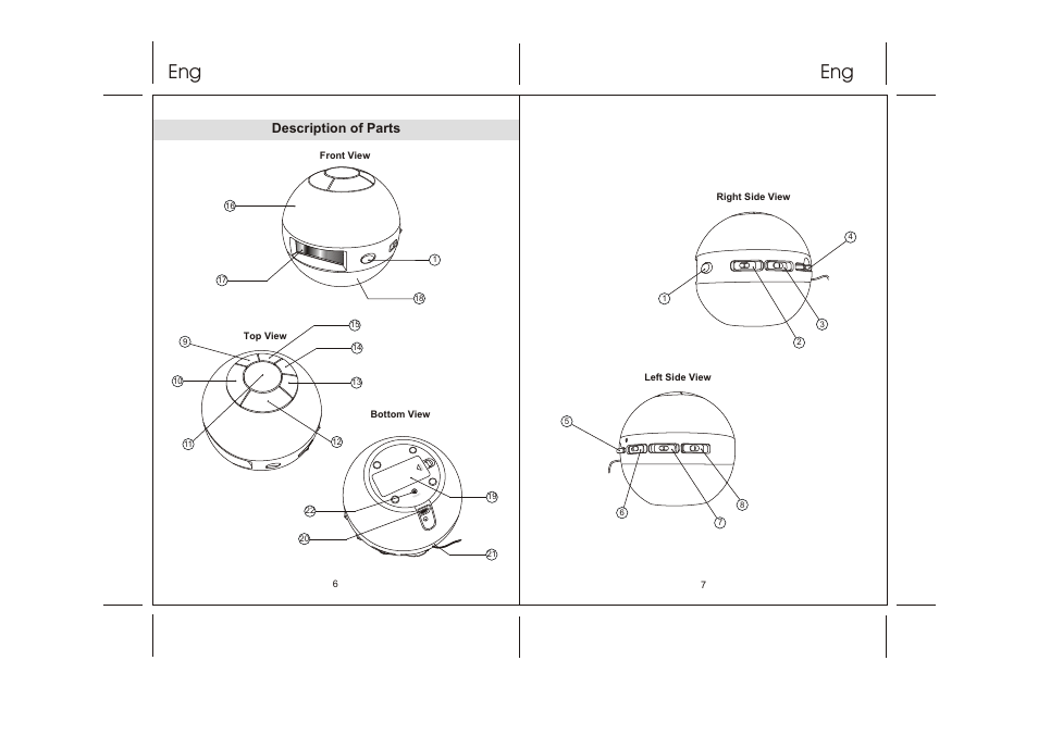 Description of parts | Lenco CRW-1 User Manual | Page 4 / 7