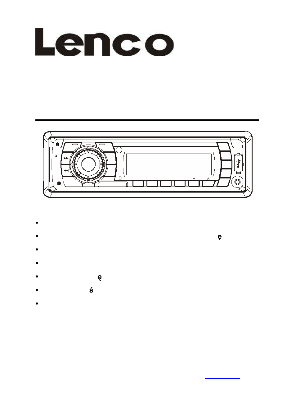 Cs-321, Instrukcja obsługi, Samochodowy system audio | Lenco CS-321 User Manual | Page 73 / 90