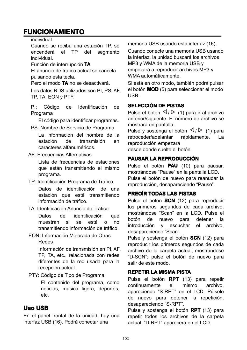 Funcionamiento | Lenco CS-351 BT User Manual | Page 103 / 111