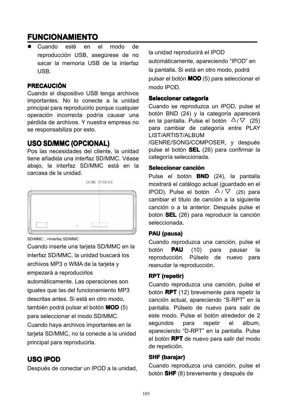 Funcionamiento | Lenco CS-351 BT User Manual | Page 106 / 111