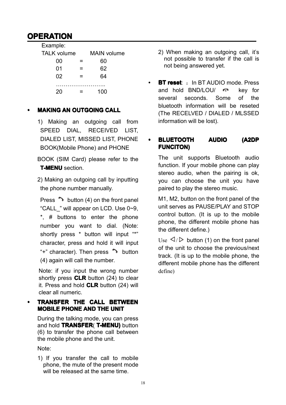 Operation | Lenco CS-351 BT User Manual | Page 19 / 111