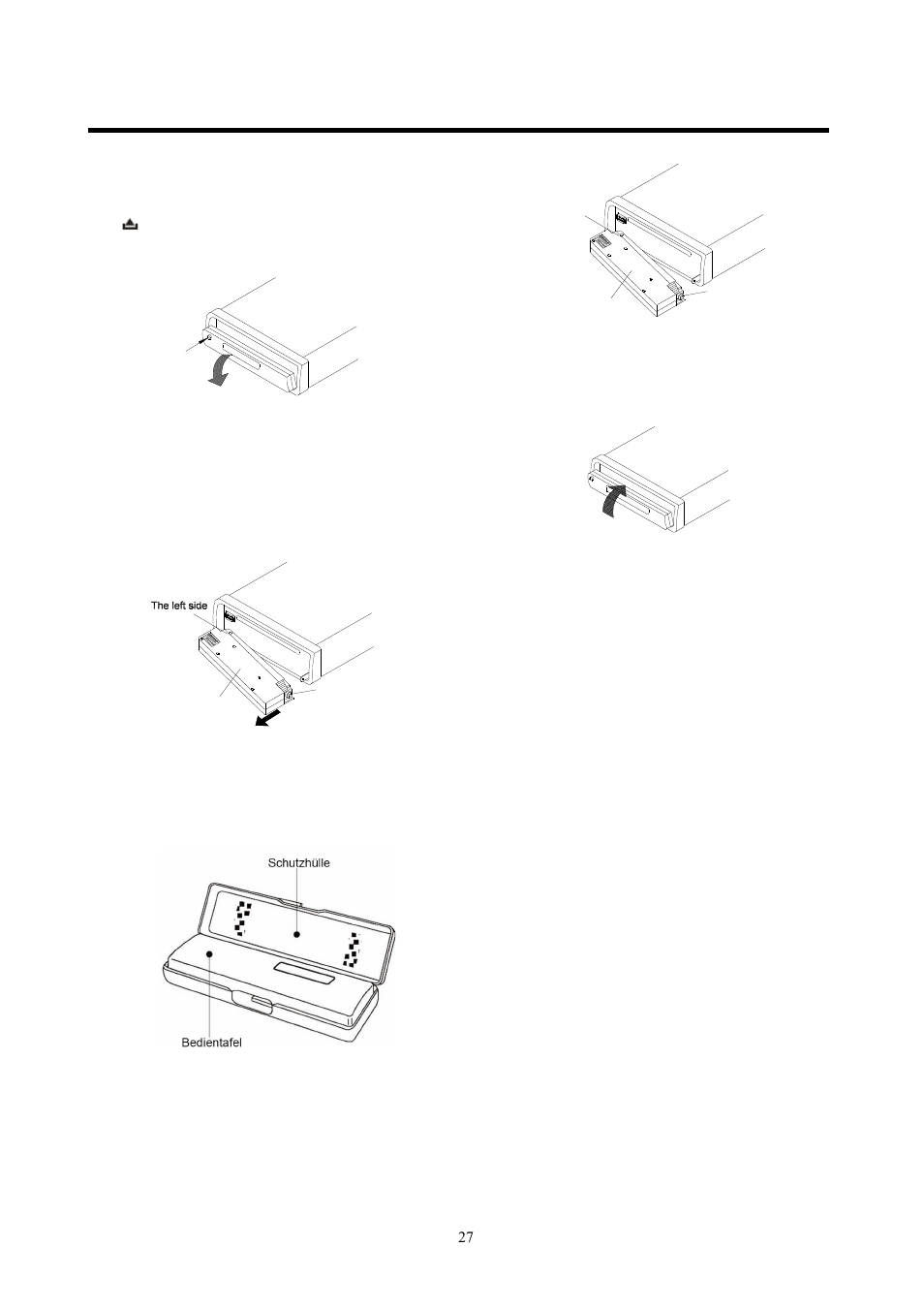 Benutzung der abnehmbaren bedientafel | Lenco CS-351 BT User Manual | Page 28 / 111