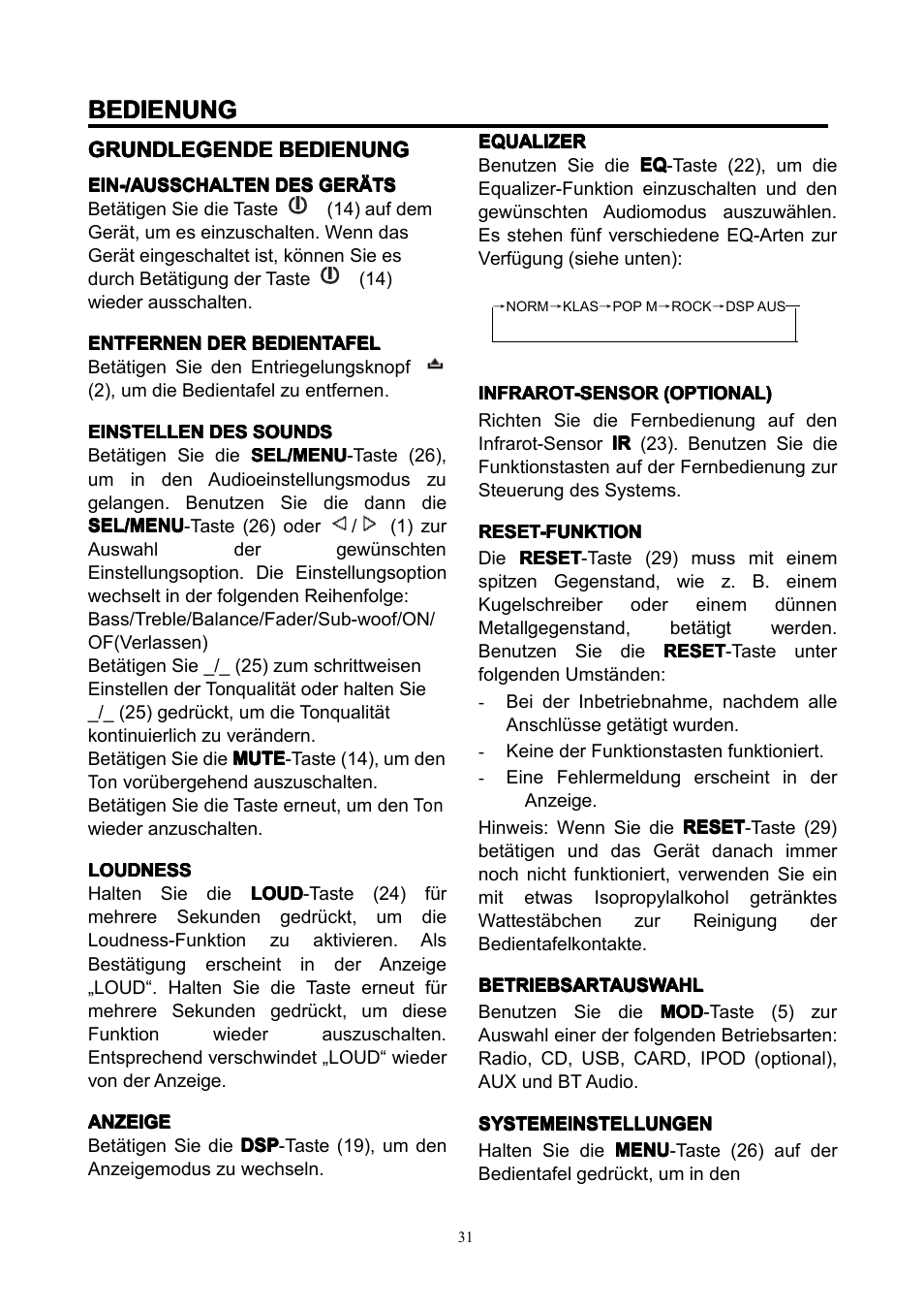 Bedienung | Lenco CS-351 BT User Manual | Page 32 / 111
