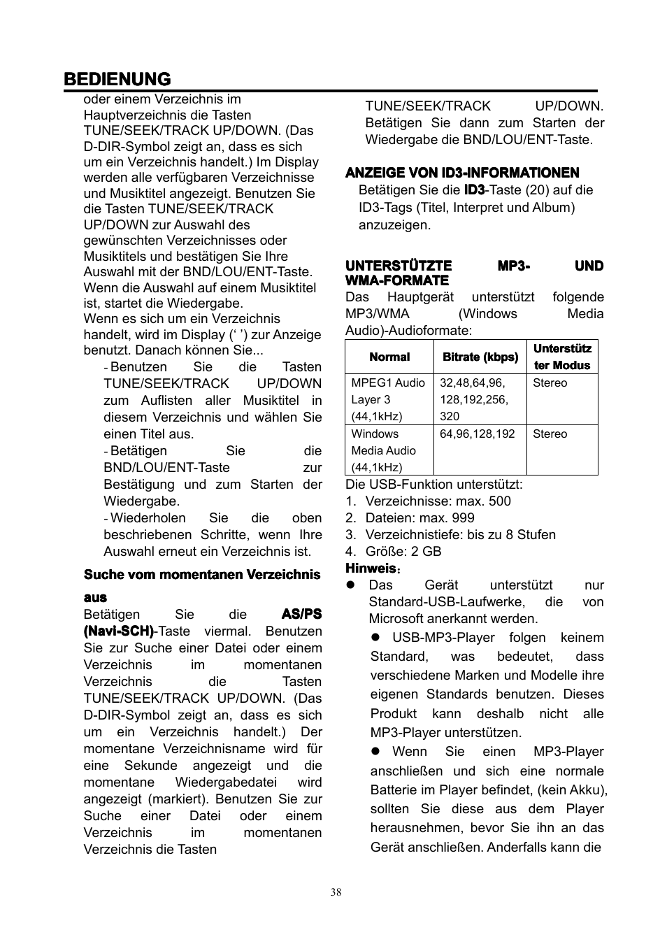 Bedienung | Lenco CS-351 BT User Manual | Page 39 / 111