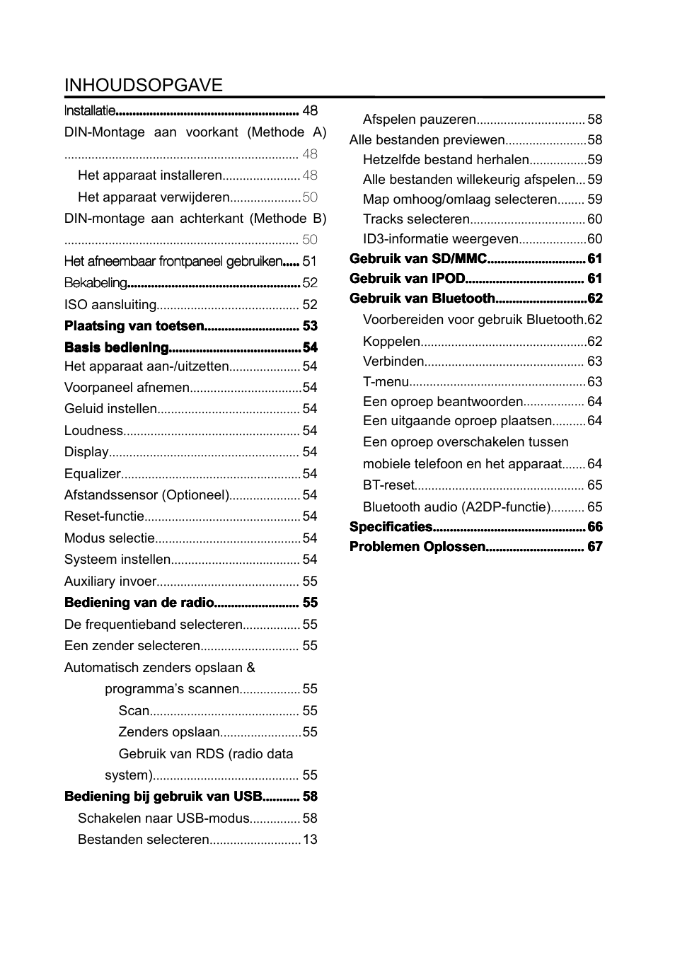 Inhoudsopgave | Lenco CS-351 BT User Manual | Page 48 / 111