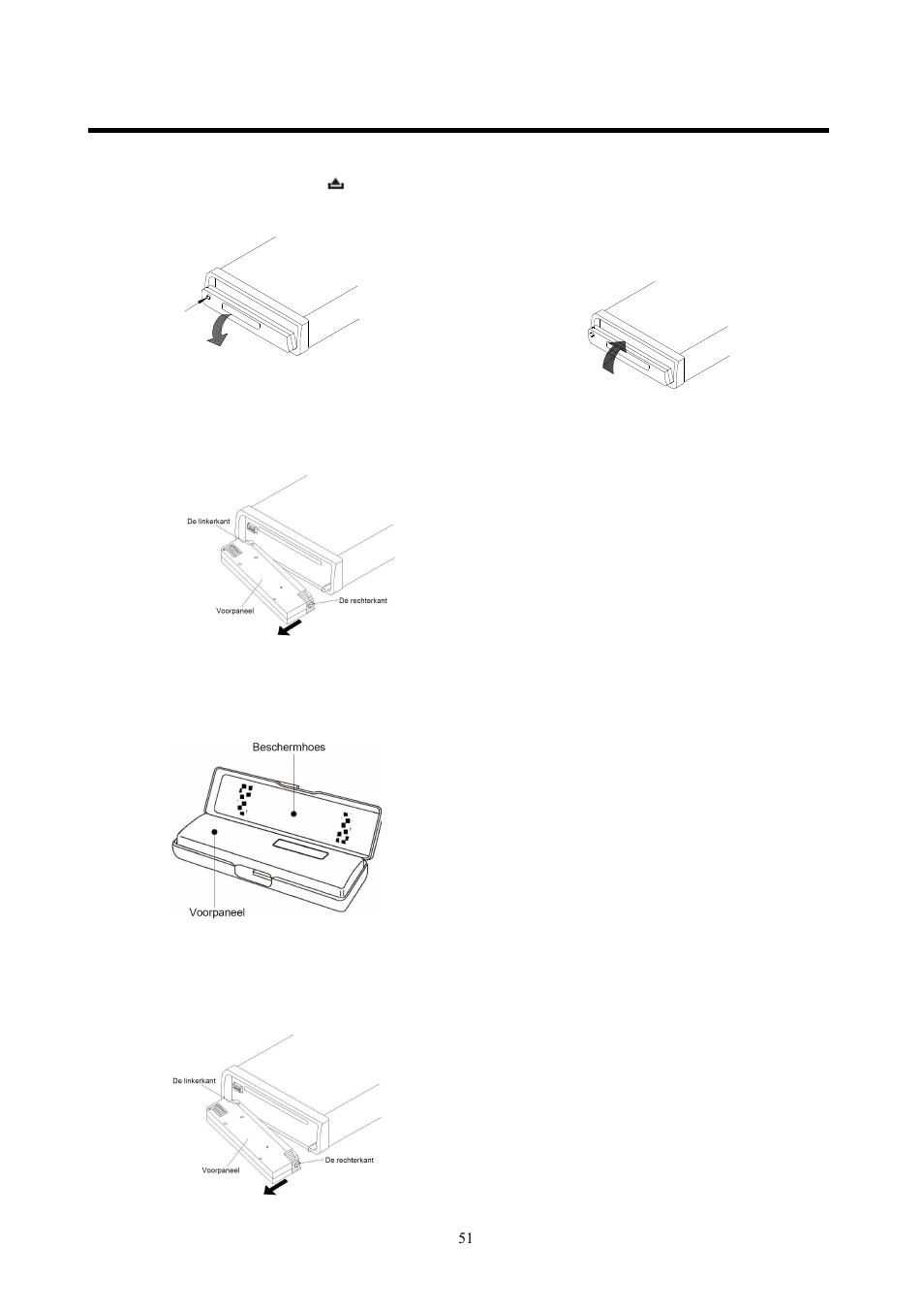 Het afneembare fronpaneel gebruiken | Lenco CS-351 BT User Manual | Page 52 / 111