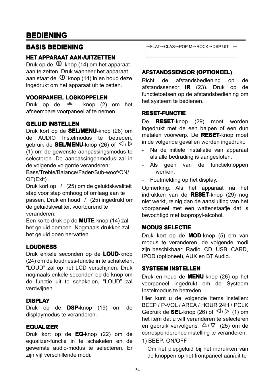 Bediening | Lenco CS-351 BT User Manual | Page 55 / 111