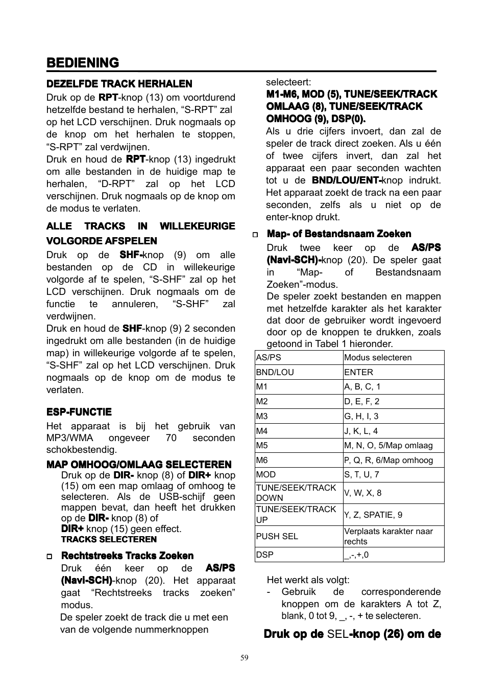 Bediening | Lenco CS-351 BT User Manual | Page 60 / 111