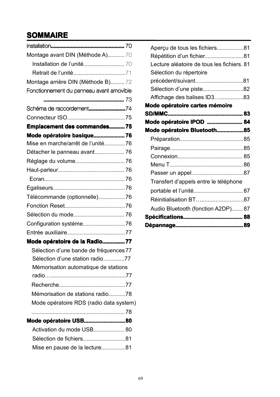 Sommaire | Lenco CS-351 BT User Manual | Page 70 / 111