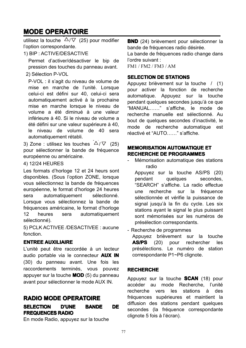 Mode | Lenco CS-351 BT User Manual | Page 78 / 111