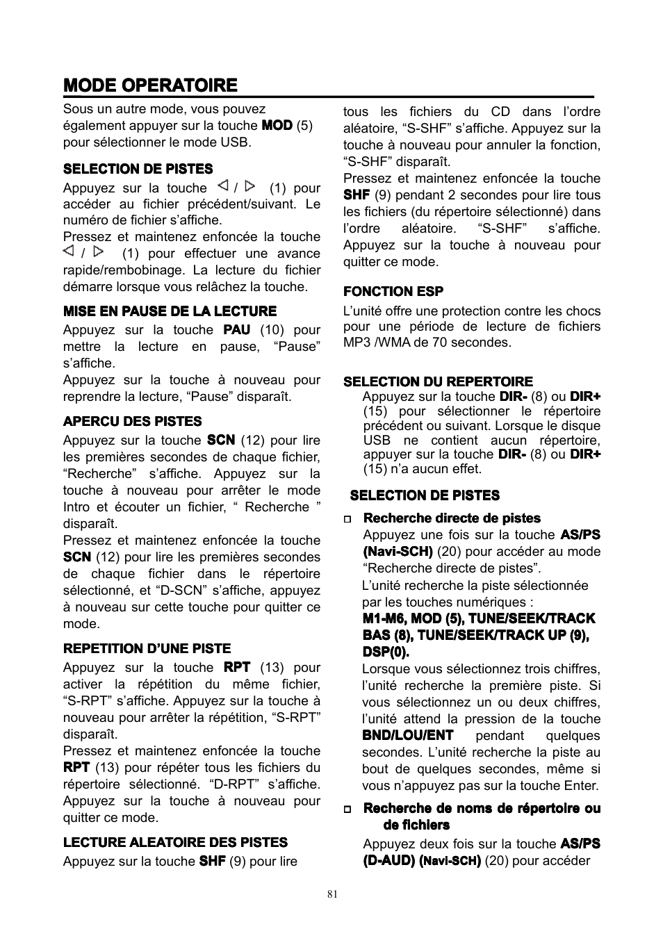 Mode | Lenco CS-351 BT User Manual | Page 82 / 111