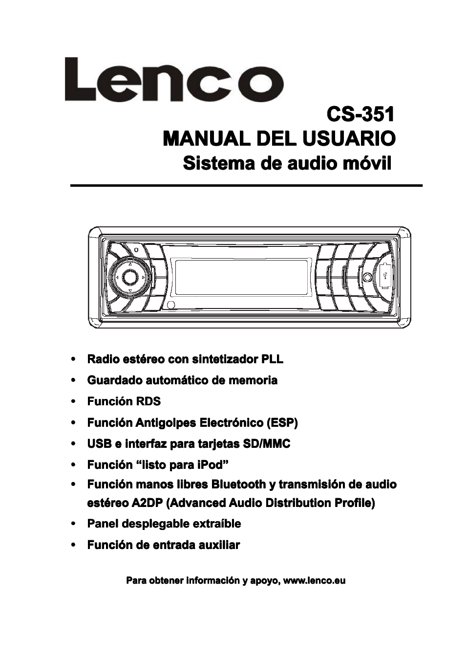 Cs-351, Sistema | Lenco CS-351 BT User Manual | Page 91 / 111