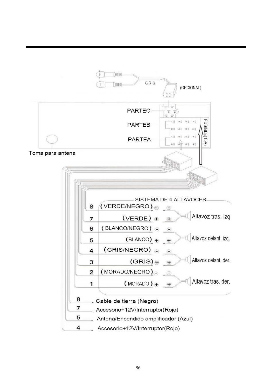 Conexiones eléctricas | Lenco CS-351 BT User Manual | Page 97 / 111