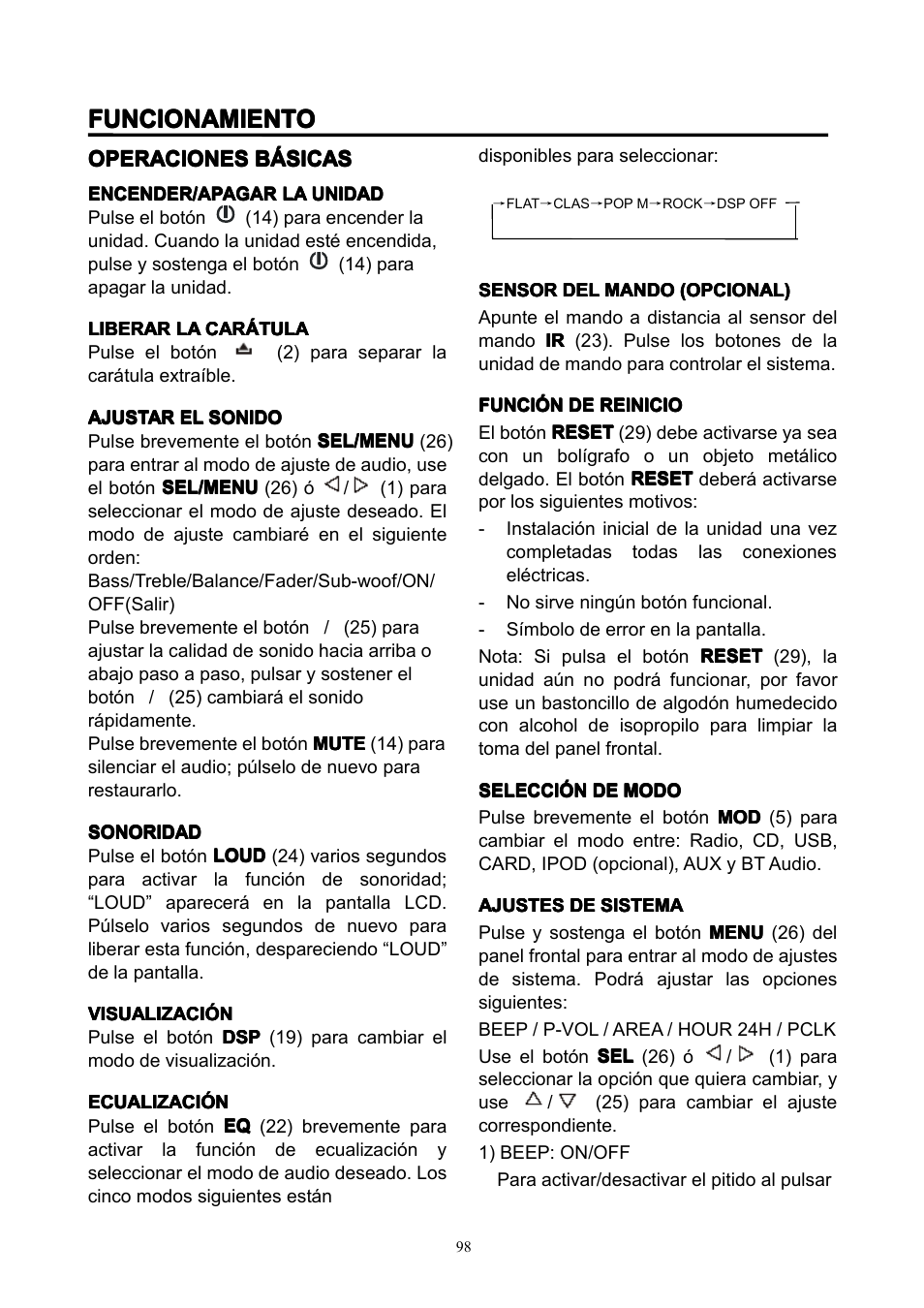 Funcionamiento | Lenco CS-351 BT User Manual | Page 99 / 111