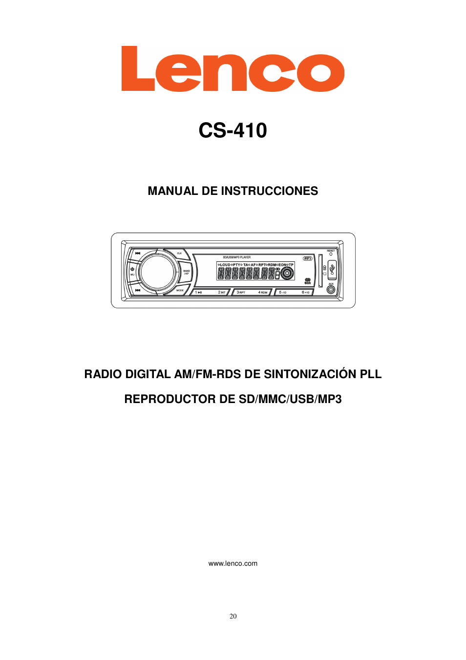 Cs-410 | Lenco CS-410 User Manual | Page 21 / 34