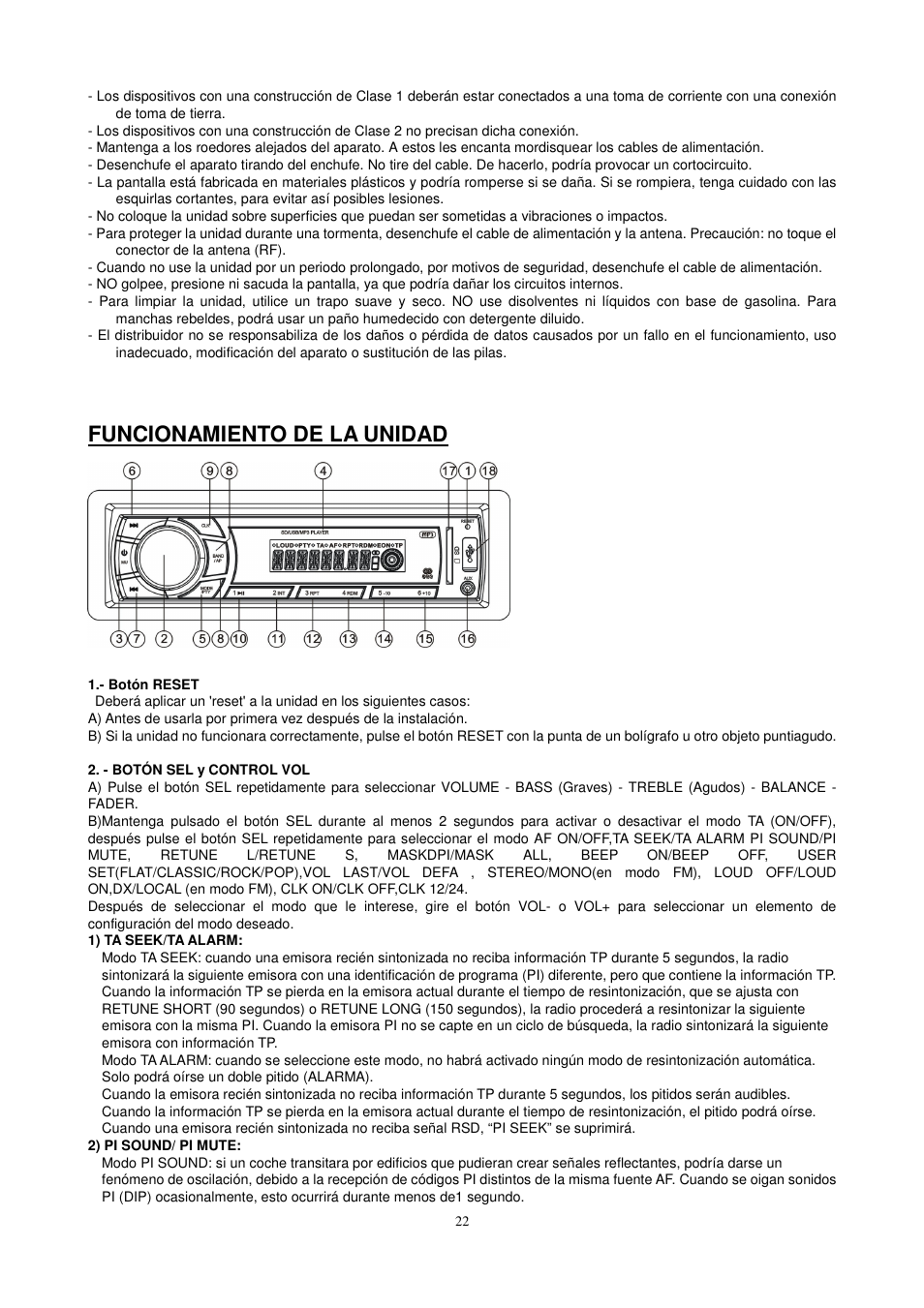 Funcionamiento de la unidad | Lenco CS-410 User Manual | Page 23 / 34
