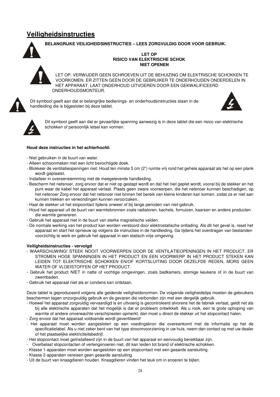 Veiligheidsinstructies | Lenco CS-410 User Manual | Page 29 / 34