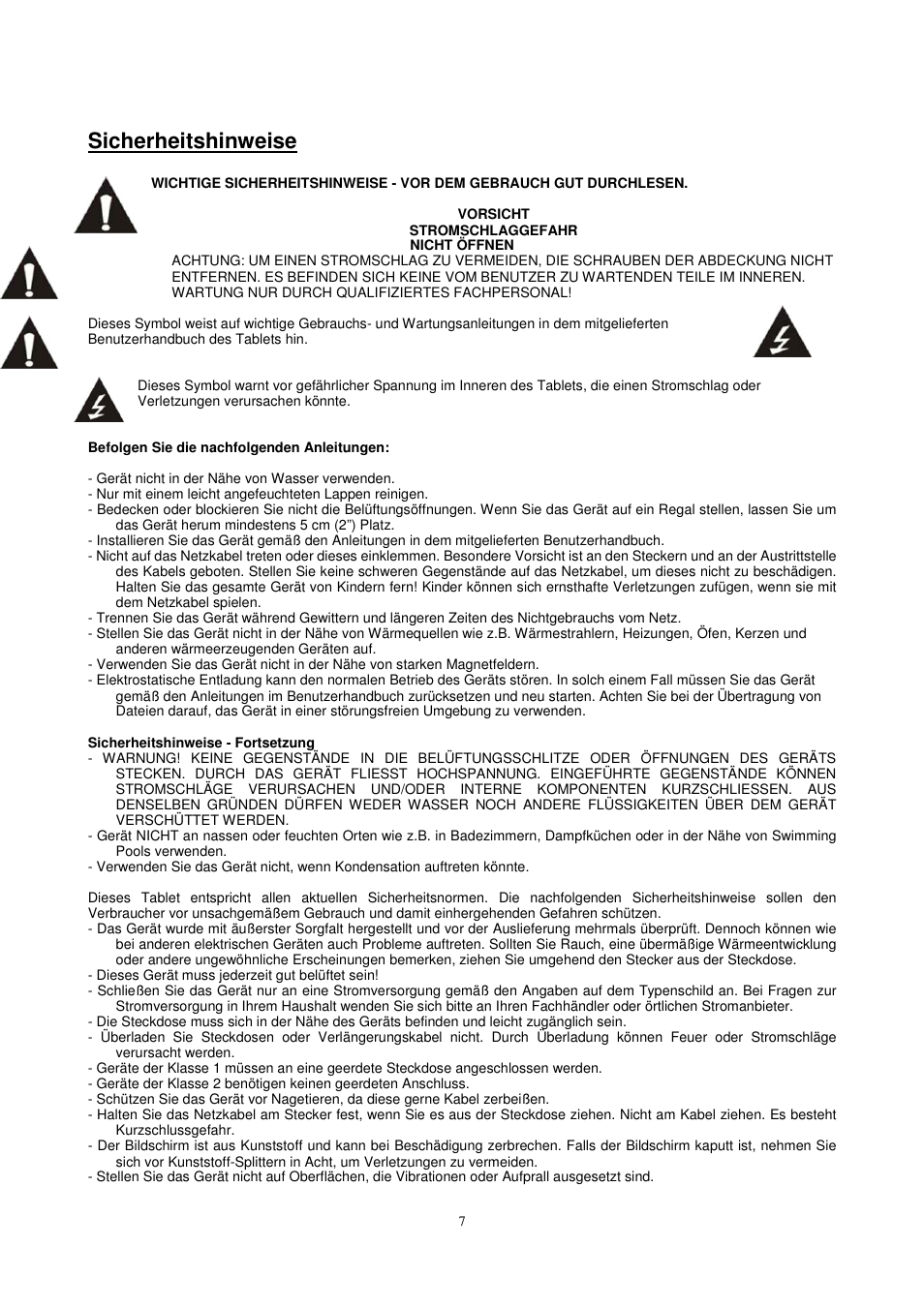 Sicherheitshinweise | Lenco CS-410 User Manual | Page 8 / 34