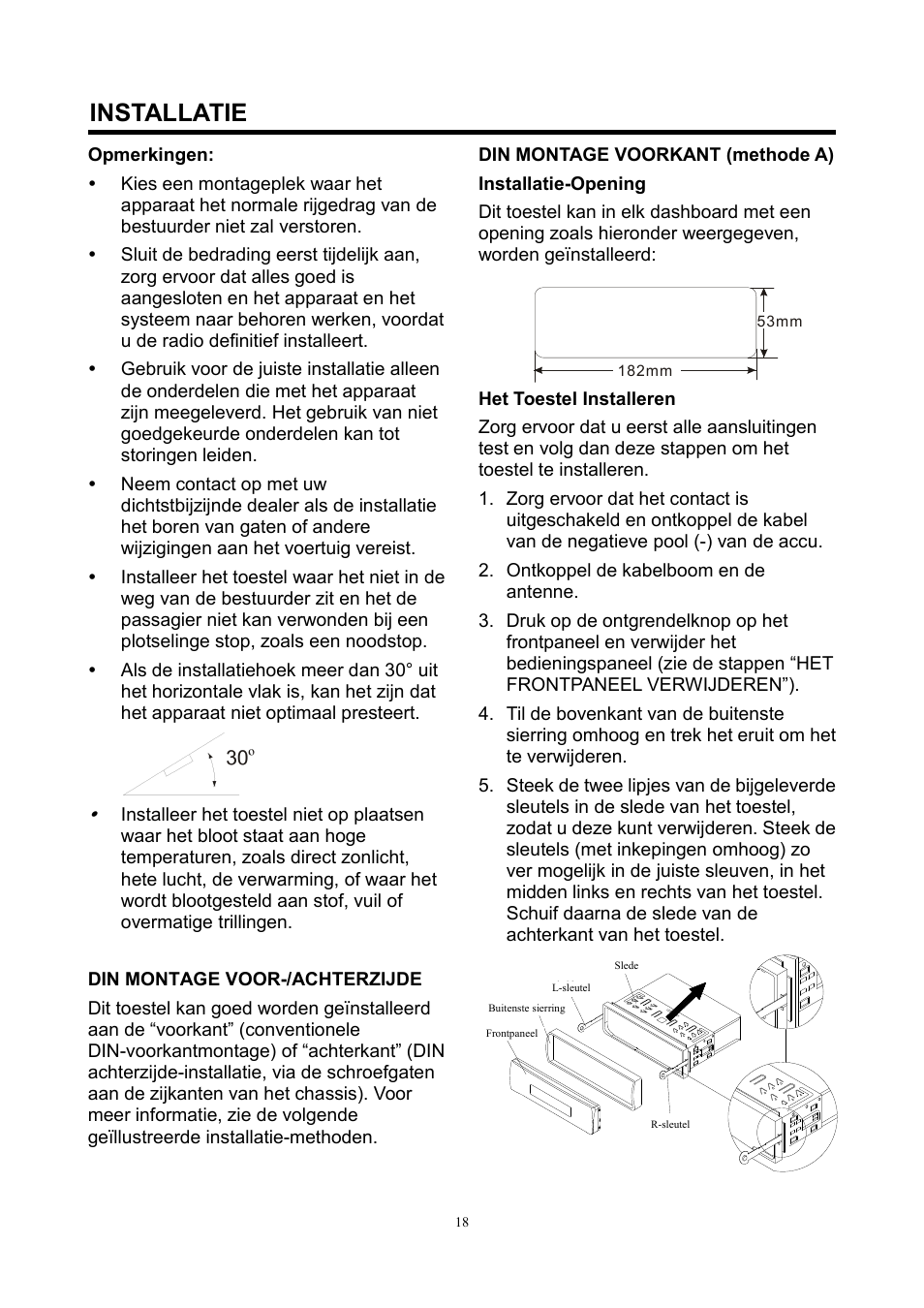 Installatie | Lenco CS-420 User Manual | Page 18 / 80