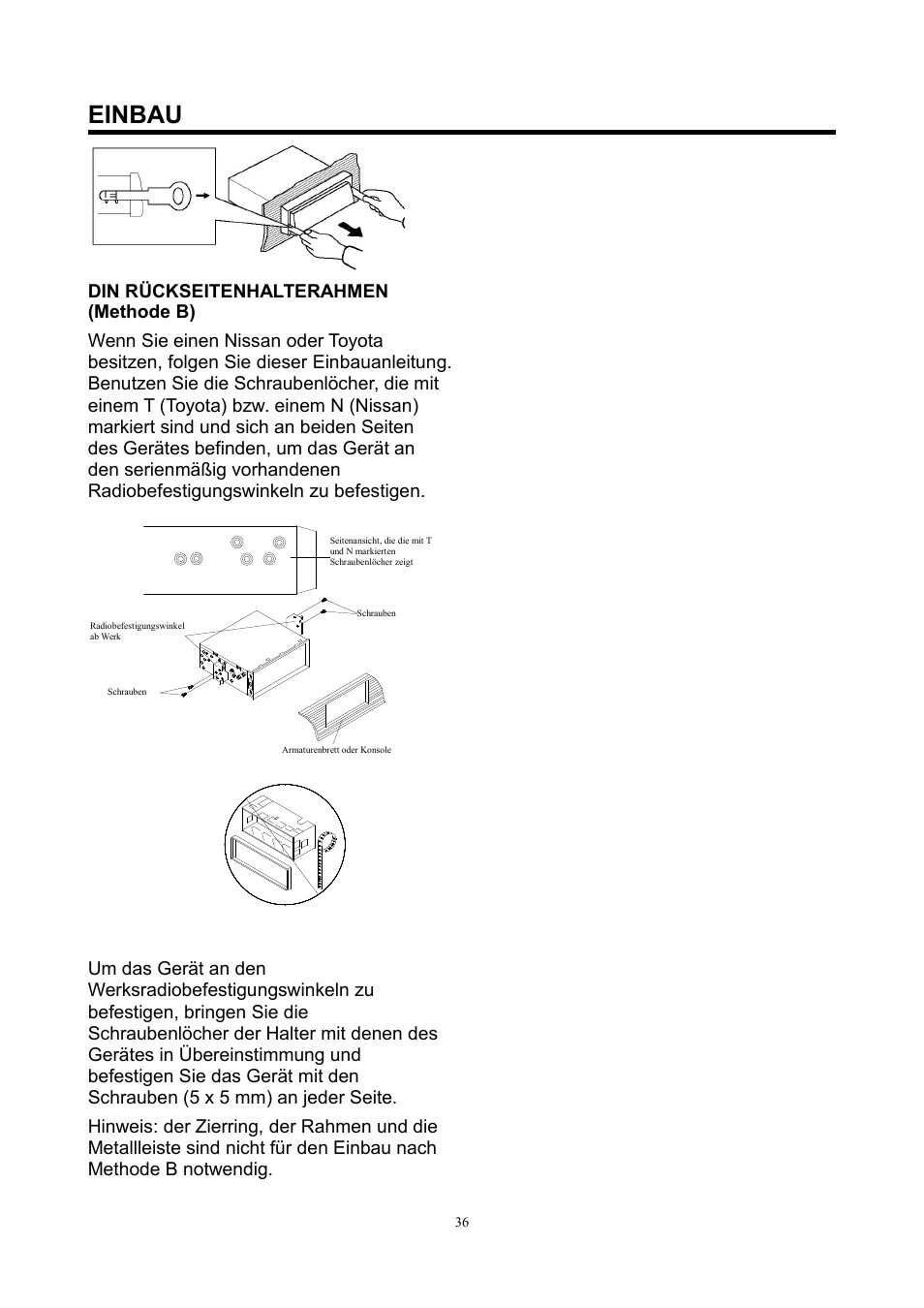 Einbau | Lenco CS-420 User Manual | Page 36 / 80