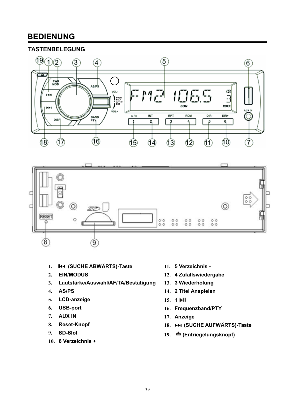 Bedienung | Lenco CS-420 User Manual | Page 39 / 80