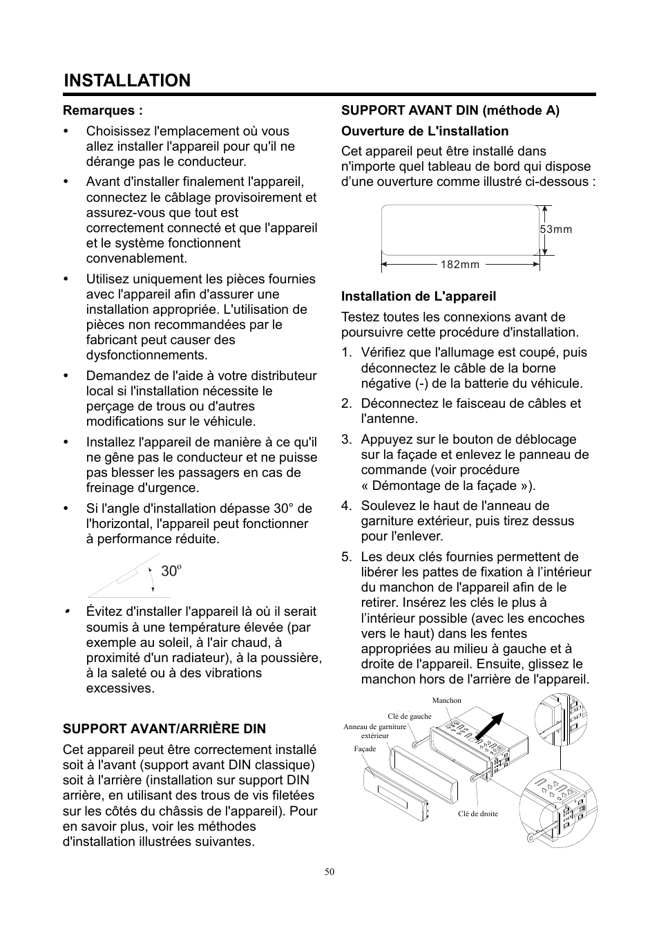 Installation | Lenco CS-420 User Manual | Page 50 / 80