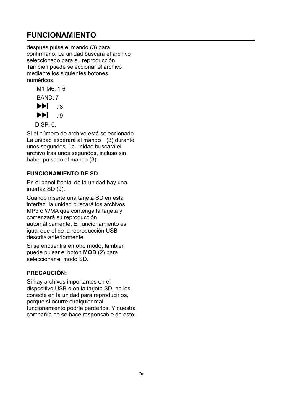 Funcionamiento | Lenco CS-420 User Manual | Page 76 / 80