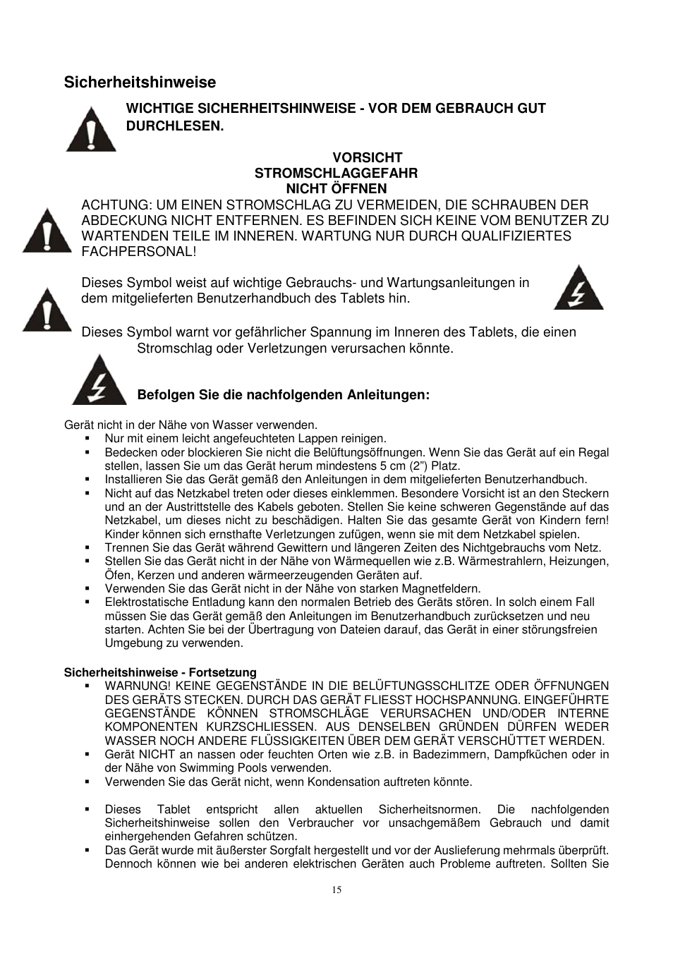 Sicherheitshinweise | Lenco CS-430 BT User Manual | Page 16 / 71